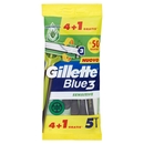 Gillette Rasoio Uomo Blue3 Sensitive Usa e Getta a 3 Lame, Confezione da 4 rasoi+1 Gratis = 5 Rasoi
